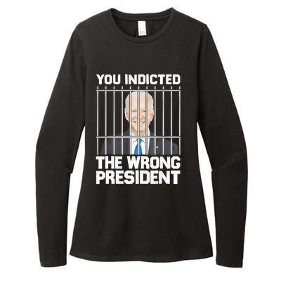 Biden You Indicted The Wrong President Womens CVC Long Sleeve Shirt