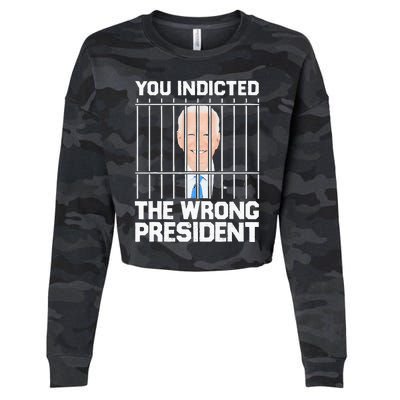 Biden You Indicted The Wrong President Cropped Pullover Crew