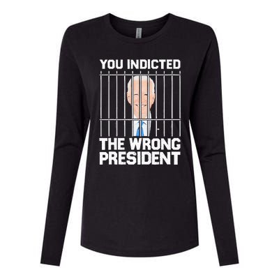 Biden You Indicted The Wrong President Womens Cotton Relaxed Long Sleeve T-Shirt