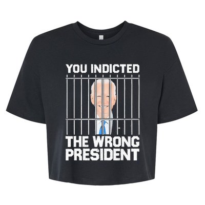 Biden You Indicted The Wrong President Bella+Canvas Jersey Crop Tee