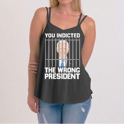 Biden You Indicted The Wrong President Women's Strappy Tank