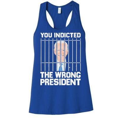 Biden You Indicted The Wrong President Women's Racerback Tank