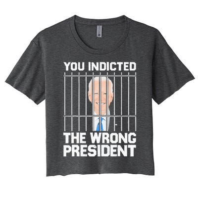 Biden You Indicted The Wrong President Women's Crop Top Tee