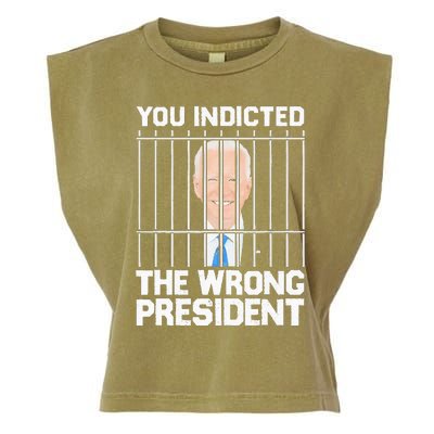 Biden You Indicted The Wrong President Garment-Dyed Women's Muscle Tee