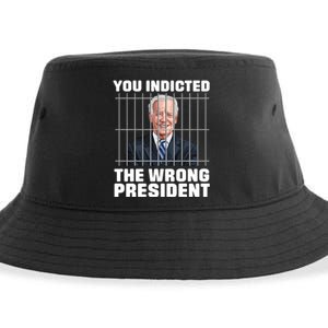 Biden You Indicted The Wrong President Sustainable Bucket Hat