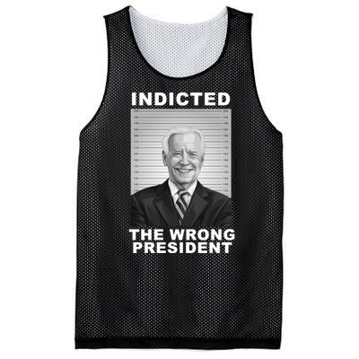 Biden You Indicted The Wrong President Funny Political Mesh Reversible Basketball Jersey Tank