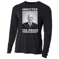 Biden You Indicted The Wrong President Funny Political Cooling Performance Long Sleeve Crew