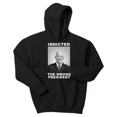 Biden You Indicted The Wrong President Funny Political Kids Hoodie