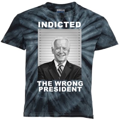 Biden You Indicted The Wrong President Funny Political Kids Tie-Dye T-Shirt