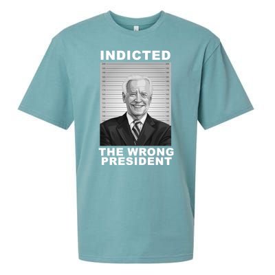 Biden You Indicted The Wrong President Funny Political Sueded Cloud Jersey T-Shirt