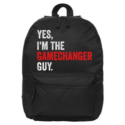 Baseball Yes IM The Gamechanger Guy Funny 16 in Basic Backpack