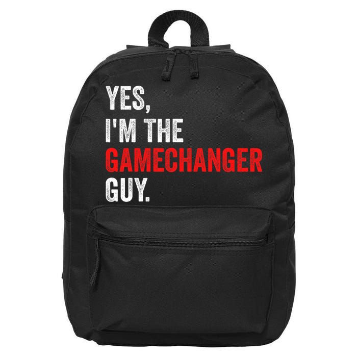 Baseball Yes IM The Gamechanger Guy Funny 16 in Basic Backpack