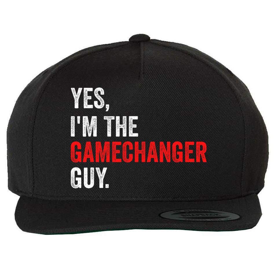Baseball Yes IM The Gamechanger Guy Funny Wool Snapback Cap