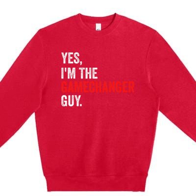 Baseball Yes IM The Gamechanger Guy Funny Premium Crewneck Sweatshirt