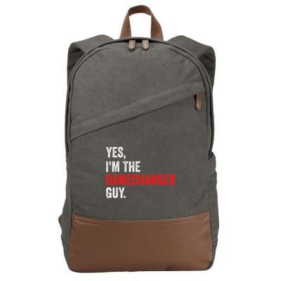 Baseball Yes IM The Gamechanger Guy Funny Cotton Canvas Backpack