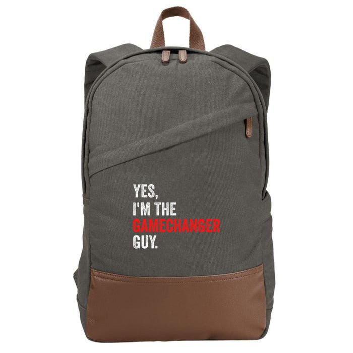 Baseball Yes IM The Gamechanger Guy Funny Cotton Canvas Backpack