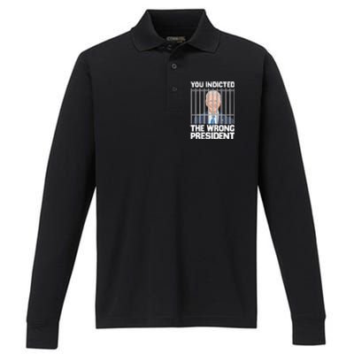 Biden You Indicted The Wrong President Performance Long Sleeve Polo