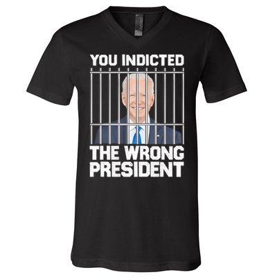 Biden You Indicted The Wrong President V-Neck T-Shirt