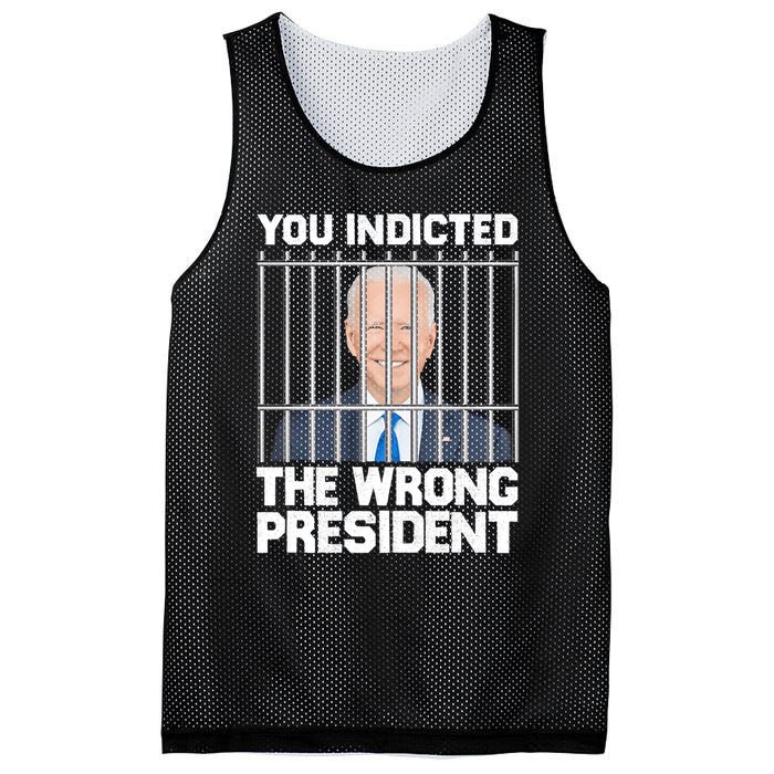 Biden You Indicted The Wrong President Mesh Reversible Basketball Jersey Tank