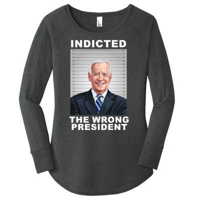 Biden You Indicted The Wrong President Women's Perfect Tri Tunic Long Sleeve Shirt