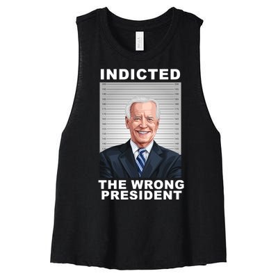 Biden You Indicted The Wrong President Women's Racerback Cropped Tank