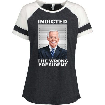 Biden You Indicted The Wrong President Enza Ladies Jersey Colorblock Tee