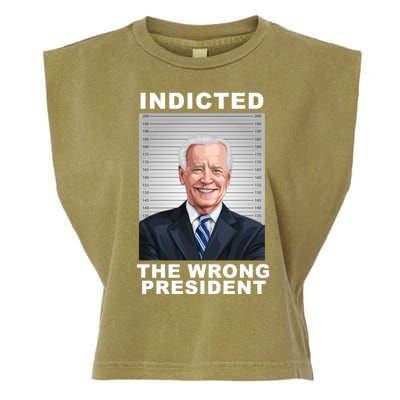 Biden You Indicted The Wrong President Garment-Dyed Women's Muscle Tee