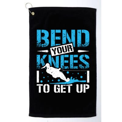 Bend Your Knees Water Skiing Gift Platinum Collection Golf Towel