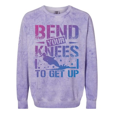 Bend Your Knees Water Skiing Gift Colorblast Crewneck Sweatshirt