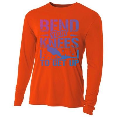 Bend Your Knees Water Skiing Gift Cooling Performance Long Sleeve Crew