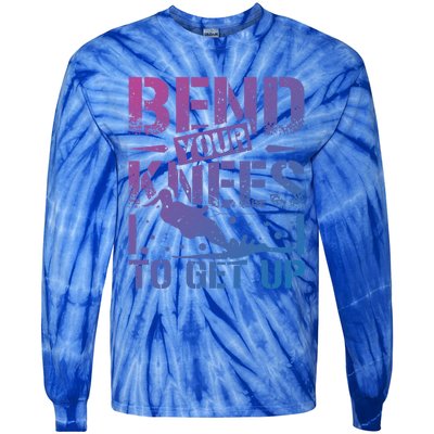 Bend Your Knees Water Skiing Gift Tie-Dye Long Sleeve Shirt