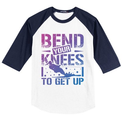 Bend Your Knees Water Skiing Gift Baseball Sleeve Shirt