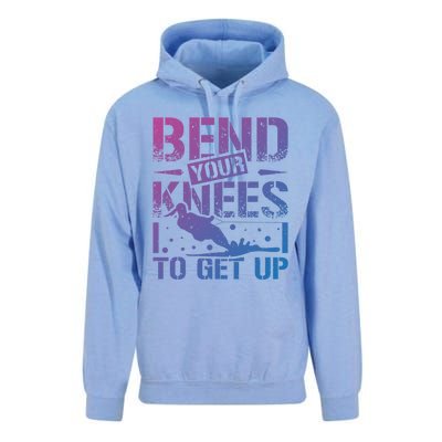 Bend Your Knees Water Skiing Gift Unisex Surf Hoodie