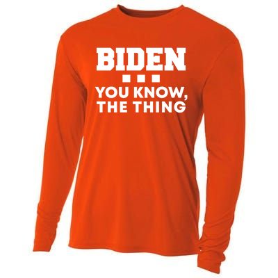 Biden You Know The Thing Forgetful Sleepy Joe Speech Meaningful Gift Cooling Performance Long Sleeve Crew