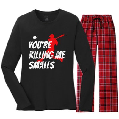 Baseball YouRe Killin Me Smalls Women's Long Sleeve Flannel Pajama Set 