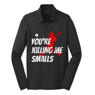 Baseball Youre Killin Me Smalls Silk Touch Performance Long Sleeve Polo