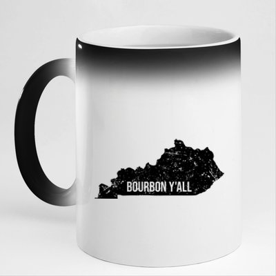 Bourbon Y'all Kentucky Ky Horse Racing Derby Infield Day Meaningful Gift 11oz Black Color Changing Mug