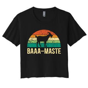 BaaaMaste Yoga Lover Spiritual Meditation Goat Lady Women's Crop Top Tee