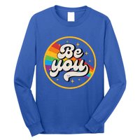 Be You Lgbt Pride Ally Rainbow Flag Retro Vintage Gift Long Sleeve Shirt