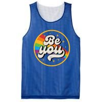 Be You Lgbt Pride Ally Rainbow Flag Retro Vintage Gift Mesh Reversible Basketball Jersey Tank