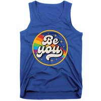 Be You Lgbt Pride Ally Rainbow Flag Retro Vintage Gift Tank Top