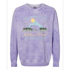 Bear Y.e.ll.o.w.s.to.ne National Park Funny 150th Anniversary Colorblast Crewneck Sweatshirt