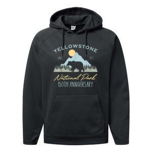 Bear Y.e.ll.o.w.s.to.ne National Park Funny 150th Anniversary Performance Fleece Hoodie