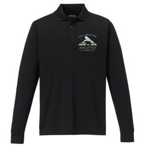 Bear Y.e.ll.o.w.s.to.ne National Park Funny 150th Anniversary Performance Long Sleeve Polo