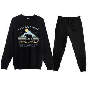 Bear Y.e.ll.o.w.s.to.ne National Park Funny 150th Anniversary Premium Crewneck Sweatsuit Set