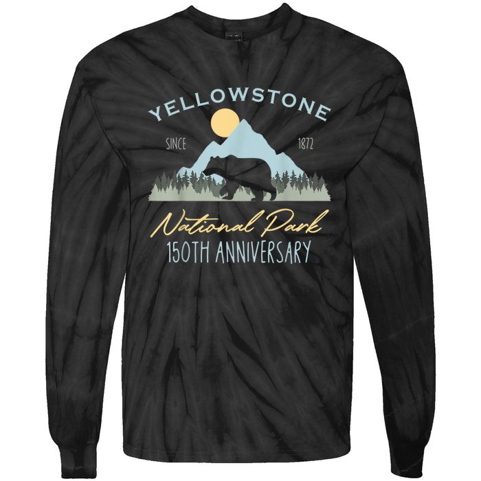 Bear Y.e.ll.o.w.s.to.ne National Park Funny 150th Anniversary Tie-Dye Long Sleeve Shirt