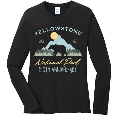 Bear Y.e.ll.o.w.s.to.ne National Park Funny 150th Anniversary Ladies Long Sleeve Shirt