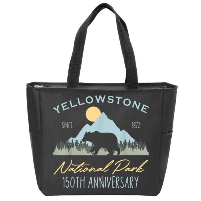 Bear Y.e.ll.o.w.s.to.ne National Park Funny 150th Anniversary Zip Tote Bag