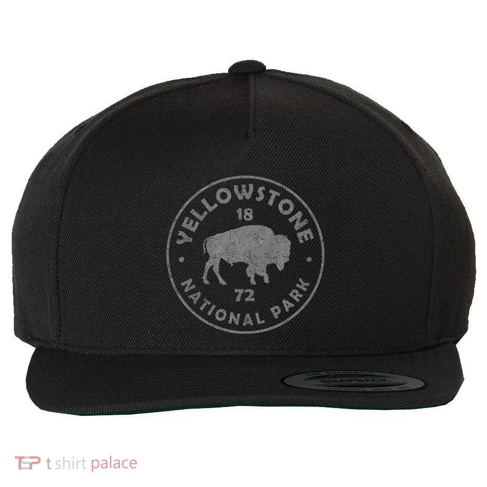Bison Yellowstone National Park 1872 Hiking Souvenir Wool Snapback Cap