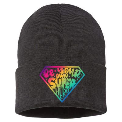 Be Your Own Super Hero Motivational Quotes Sustainable Knit Beanie